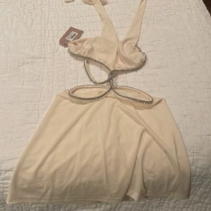 MESHKI NICHA Halter Mini Dress